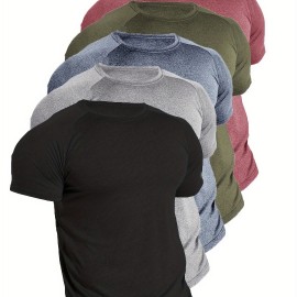 Men's Tight Fit Sauna Sweat Workout Crew Neck T-shirts, Body Shapewear For Men