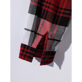 Fashionable And Casual Men's Plaid Cardigan Button Long Sleeve Lapel Jacket, Comfortable And Versatile, Suitable For Dates, Suitable For Autumn And Winter