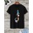 Men's Cartoon Polyester Astronaut And Planet Print Tee Best Sellers