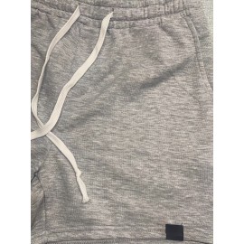 Slim Fit Comfy Active Shorts, Men's Casual Slant Pocket Stretch Waist Drawstring Shorts For Summer Basketball Running