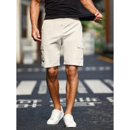 Men's Plain Casual Comfy Cargo Shorts, Summer Clothing
