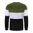 Three Color Block  Trendy Sweatshirt, Men's Casual Classic Design Crew Neck Pullover Sweatshirt For Men Fall Winter