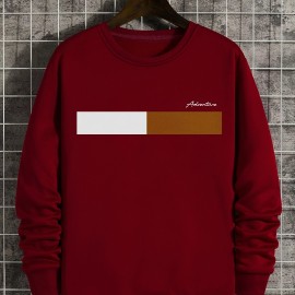 Men's Casual Color Block Pullover Sweatshirt, Street Style Long Sleeve Sweatshirt For Autumn And Winter Best Sellers