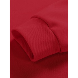 BOSTON Print Fashionable Men's Casual Long Sleeve Crew Neck Pullover Sweatshirt,Suitable For Outdoor Sports,For Autumn Spring,Can Be Paired With Hip-hop Necklace,As Gifts